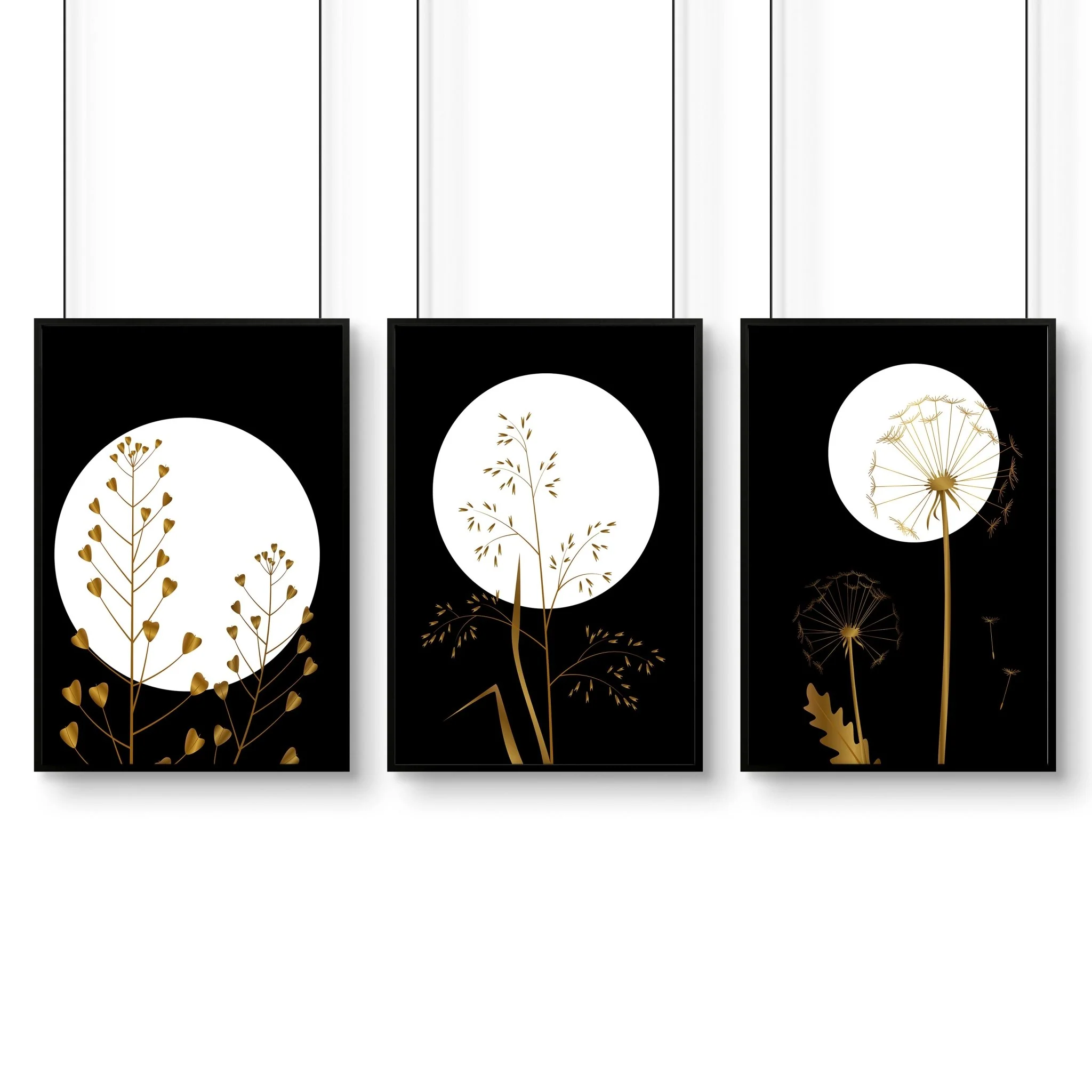 Black wall art for living room | set of 3 wall art prints - Image 9