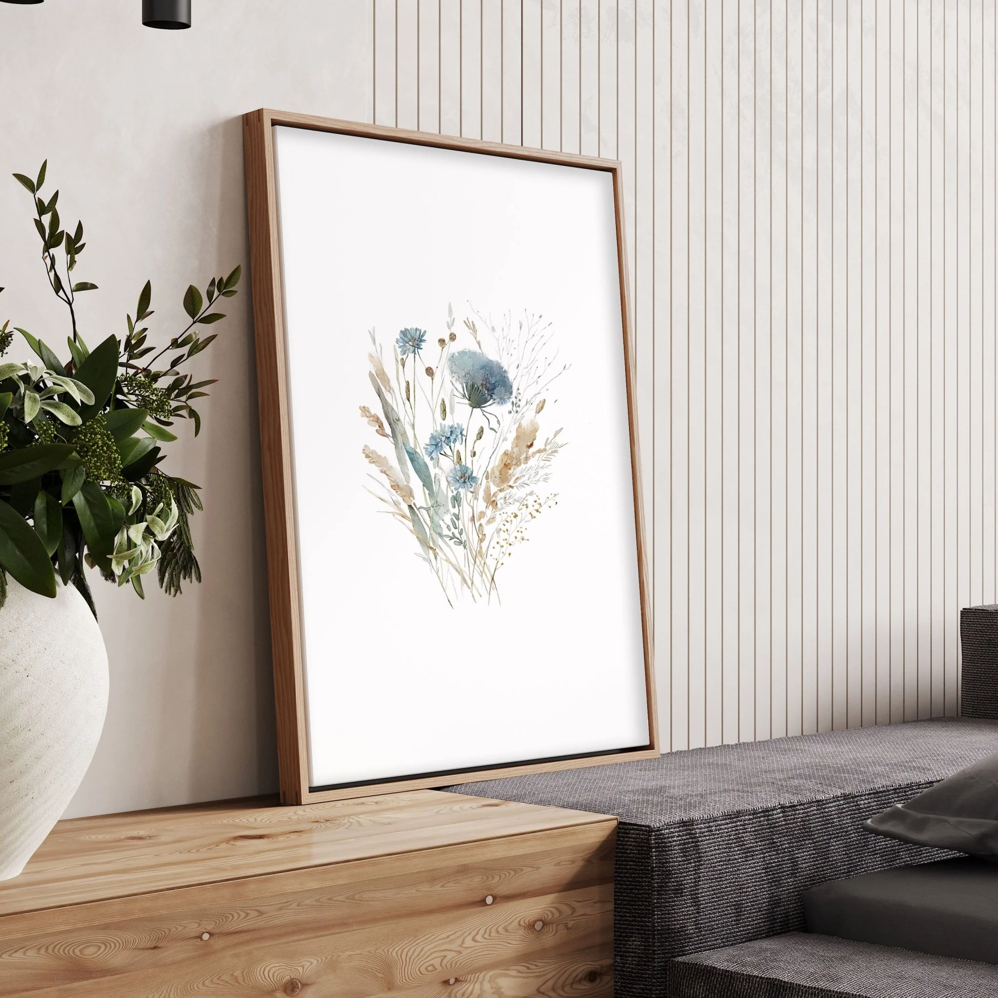Blue Color Wall Art | Set of 3 Botanical Wall art Prints - Image 11