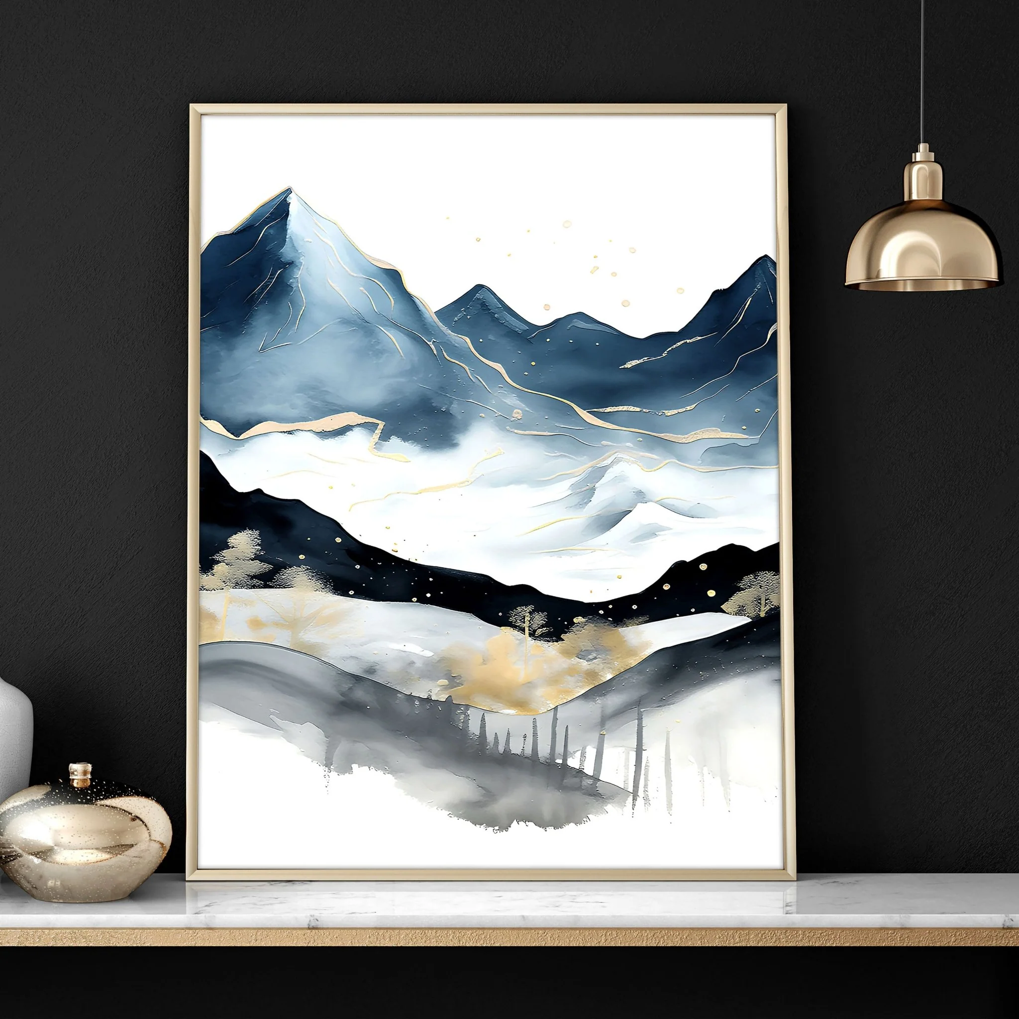Blue Living Room Wall Art | Set of 3 wall art prints - Image 7