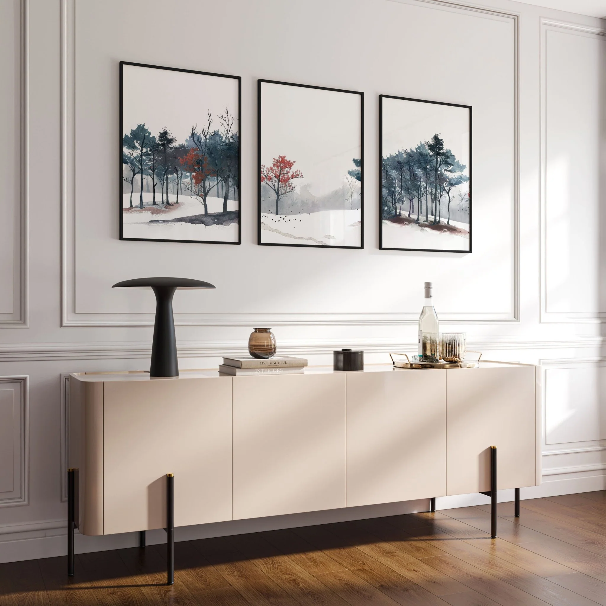 Blue Wall Art For Living Room | Set of 3 wall art prints - Image 8