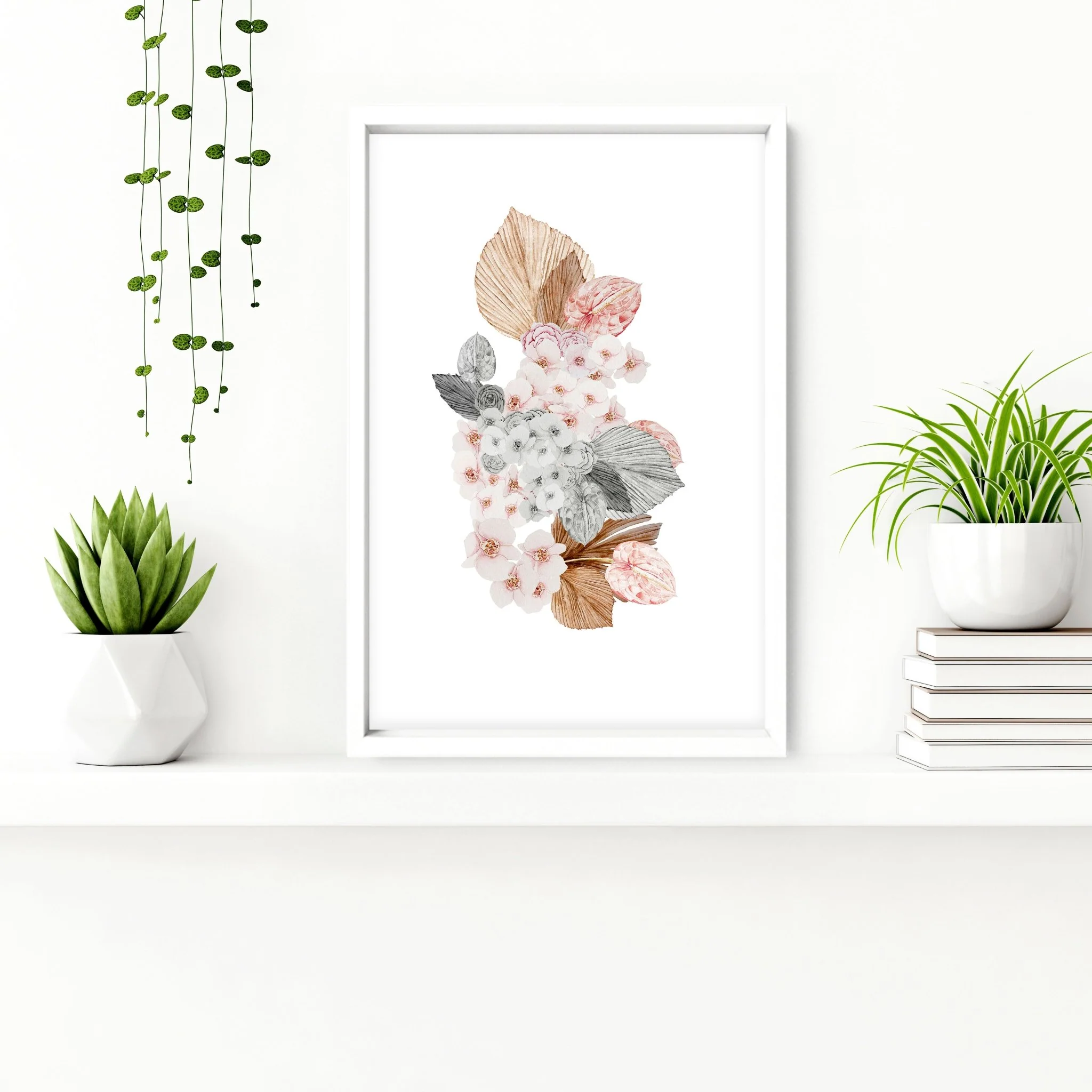 Bathroom prints | set of 3 Blush Shabby Chic wall art - Image 4