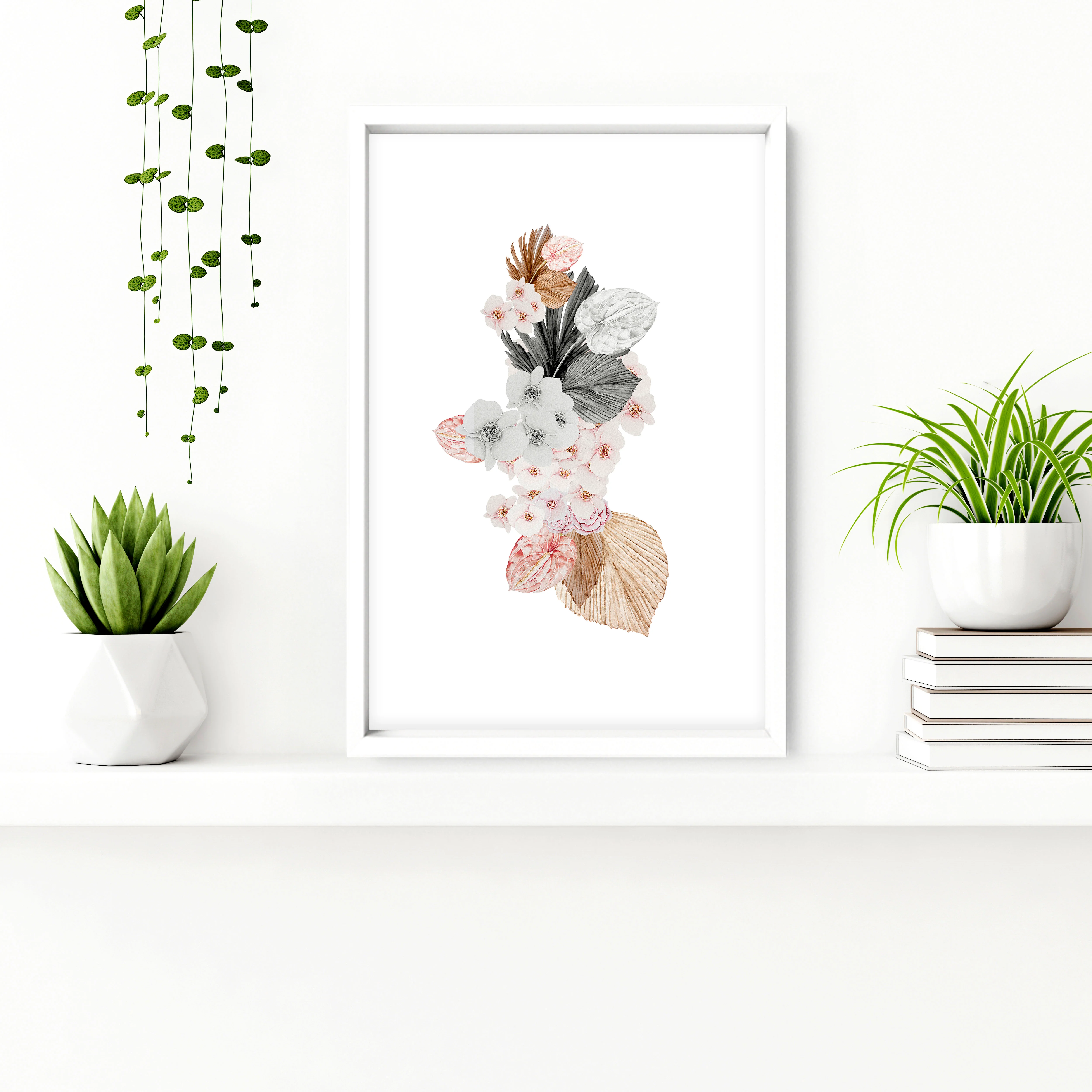 Bathroom prints | set of 3 Blush Shabby Chic wall art - Image 5