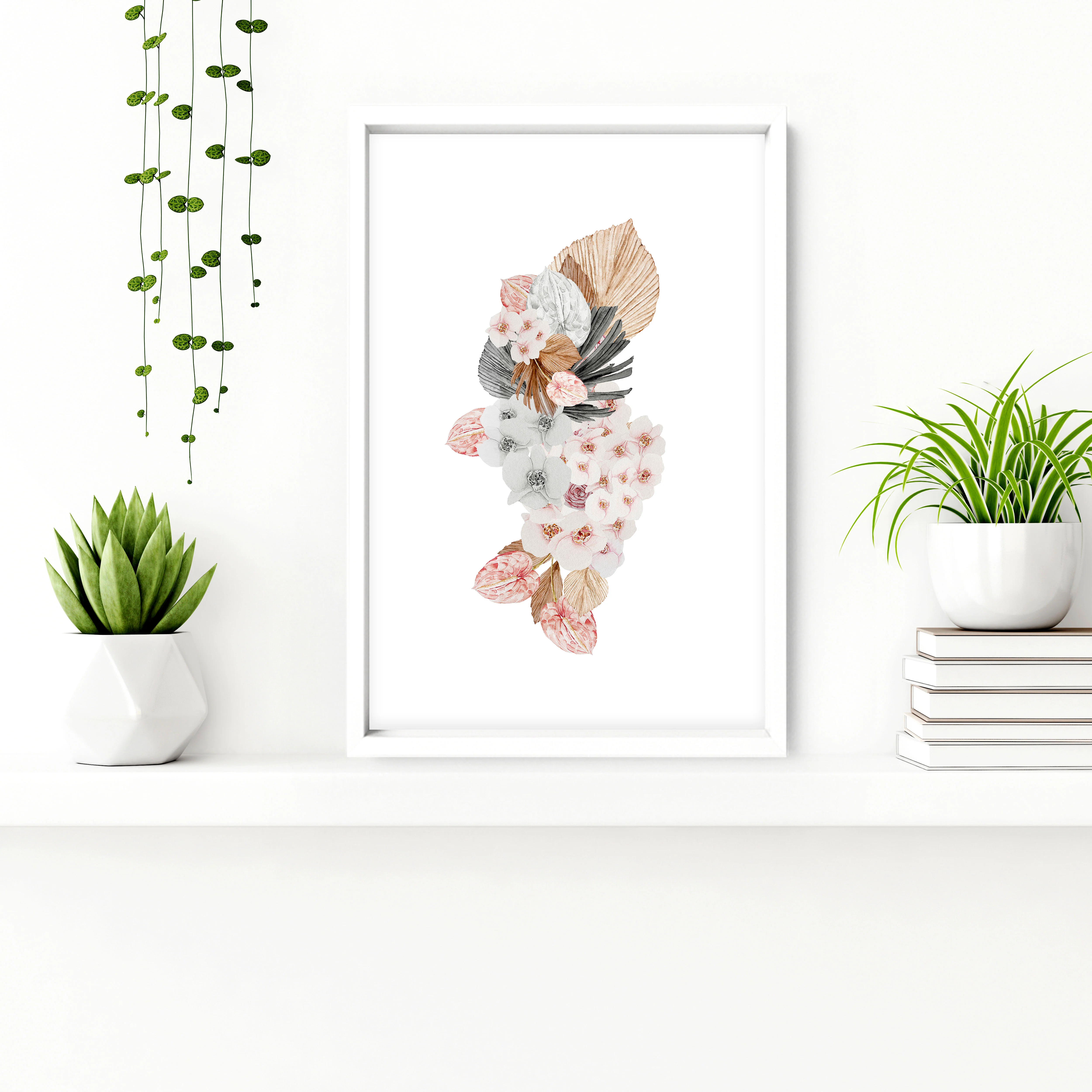 Bathroom prints | set of 3 Blush Shabby Chic wall art - Image 6
