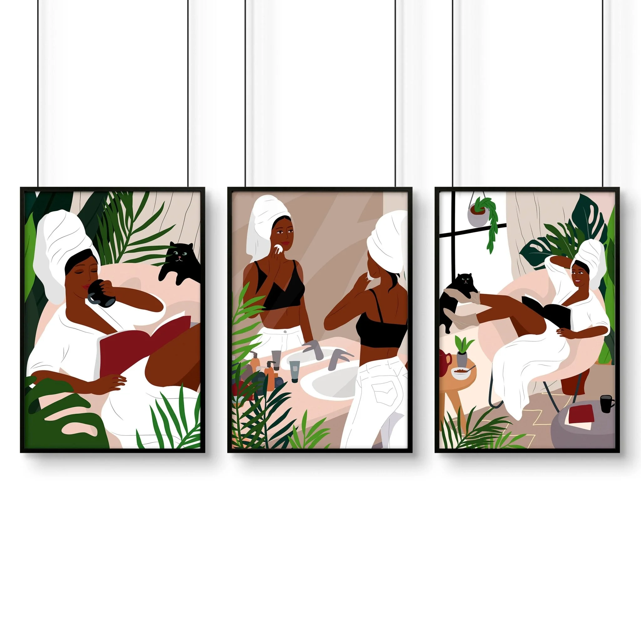 Bathroom art for walls | set of 3 Bohemian wall art - Image 10