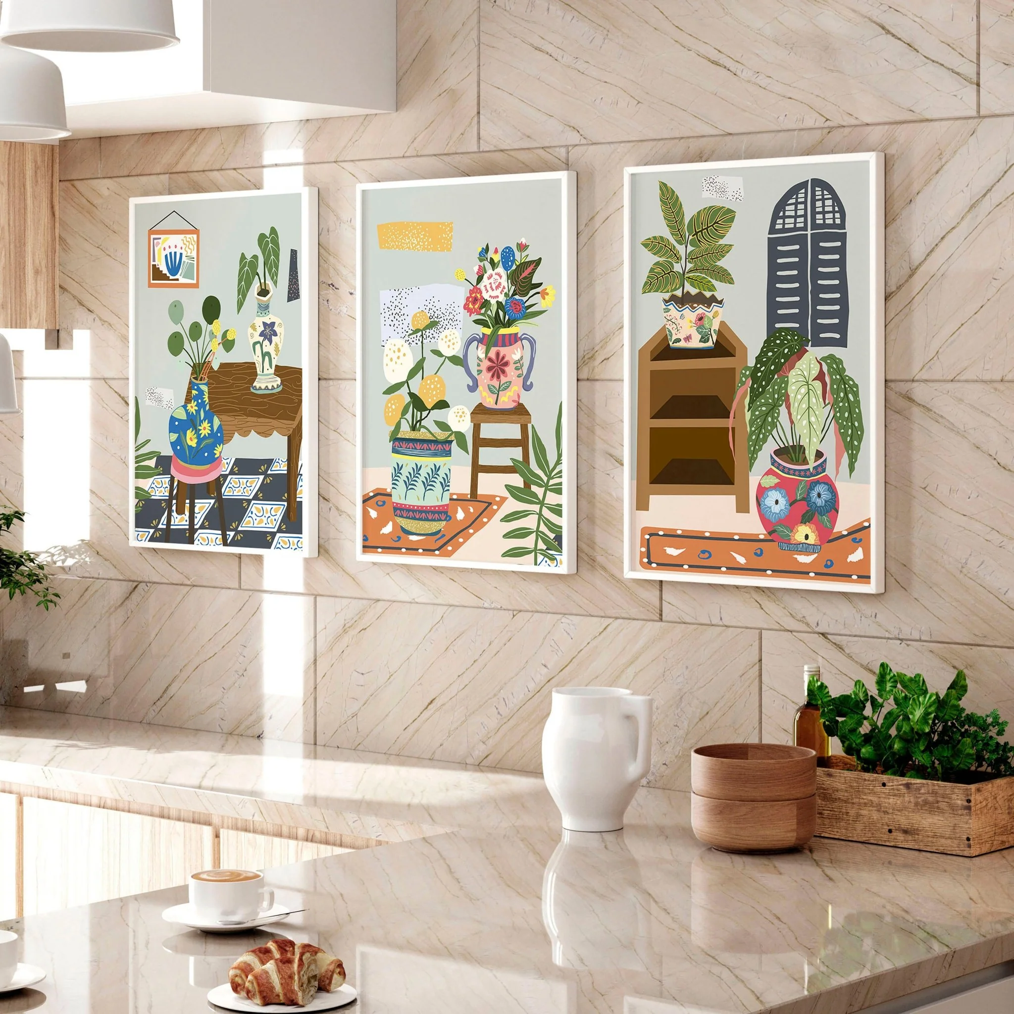 Kitchen art wall | set of 3 Bohemian Art prints - Image 2