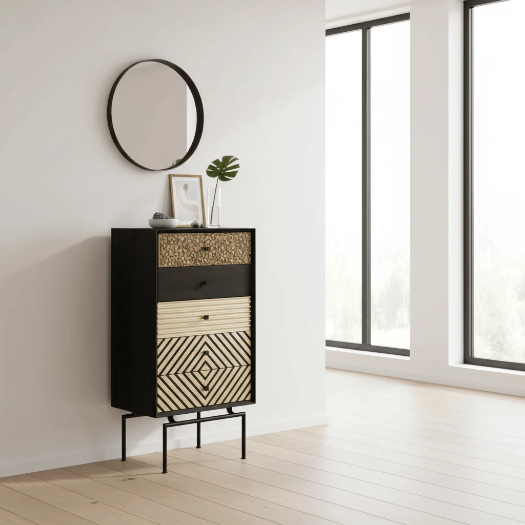 Boho 5 Drawer Cabinet - Image 4