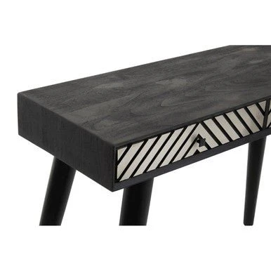 Boho Black and White Two Drawer Console Table - Image 11
