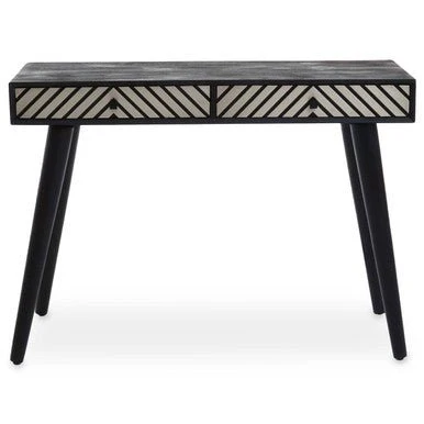 Boho Black and White Two Drawer Console Table - Image 13