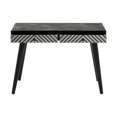 Boho Black and White Two Drawer Console Table - Image 5