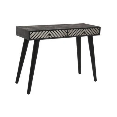 Boho Black and White Two Drawer Console Table - Image 6
