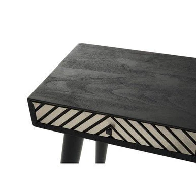 Boho Black and White Two Drawer Console Table - Image 9