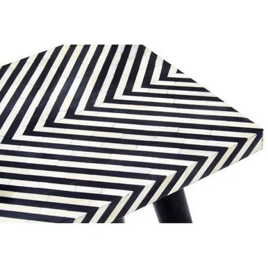 Boho Black and White Wooden Console Table - Image 10