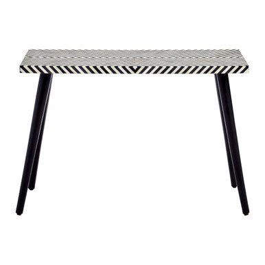 Boho Black and White Wooden Console Table - Image 11