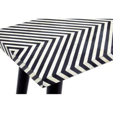 Boho Black and White Wooden Console Table - Image 9