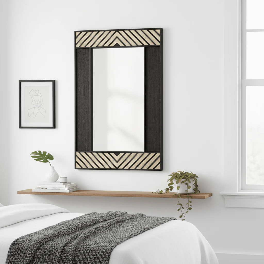 Boho Black Wall Mirror - Image 3