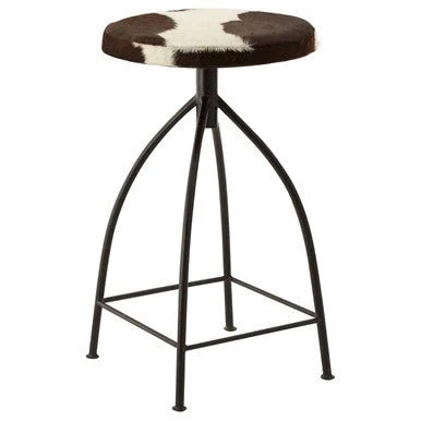 Boho Cowhide Bar Stool - Image 5