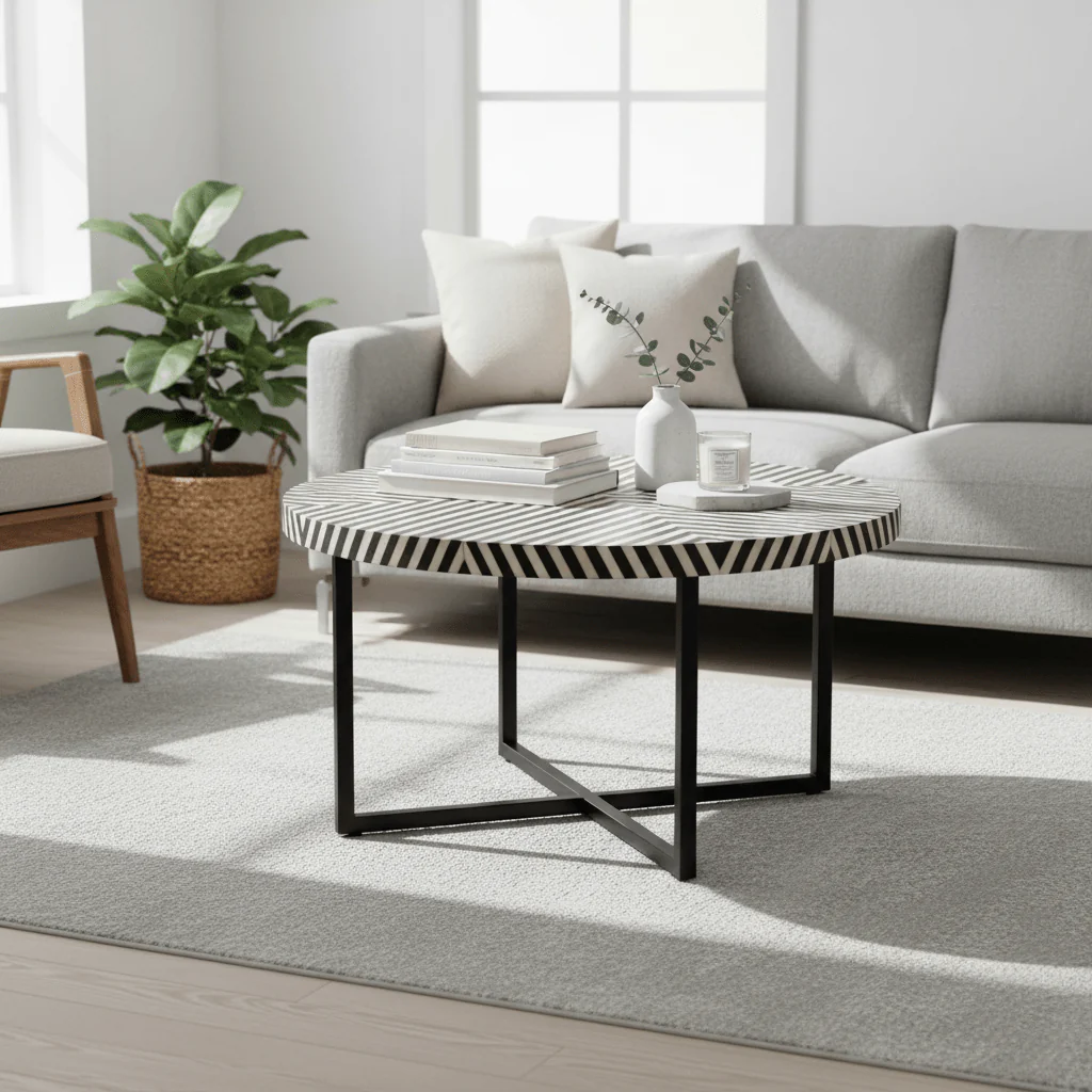 Boho Cross Base Coffee Table - Image 3