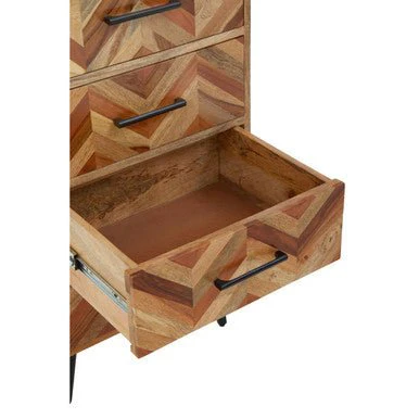 Boho Five Drawer Mango Wood Chest - Image 11