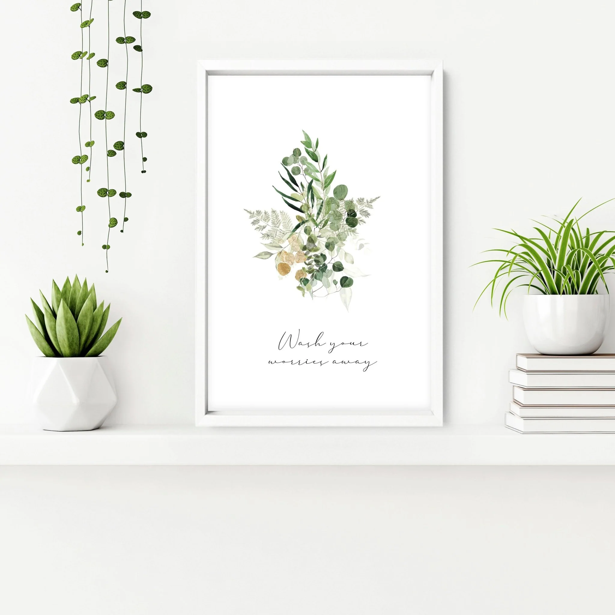 Bathroom prints for wall | set of 3 Boho Greenery wall art - Image 7