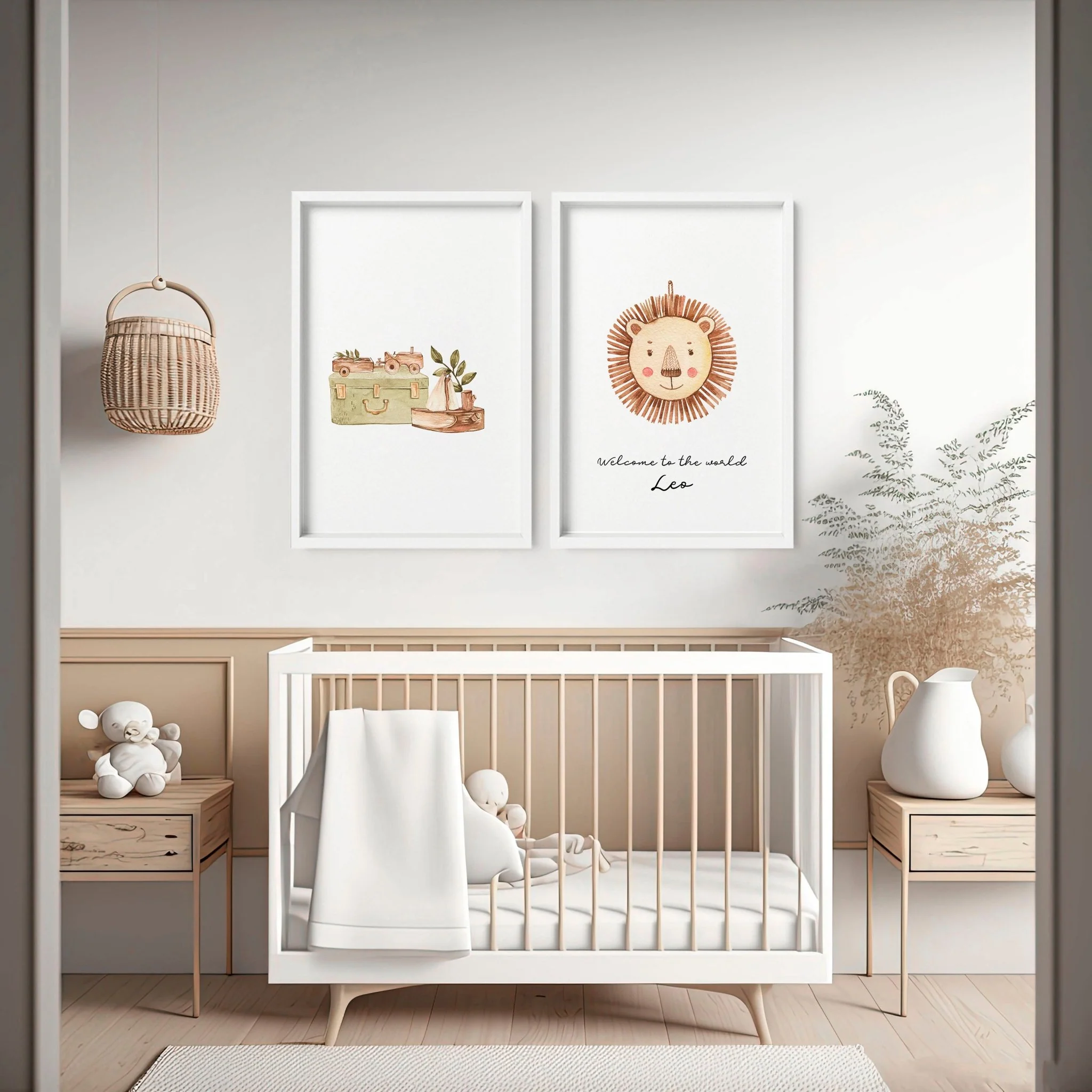 Wall art for Safari nurseries | set of 2 Boho wall art prints - Image 4