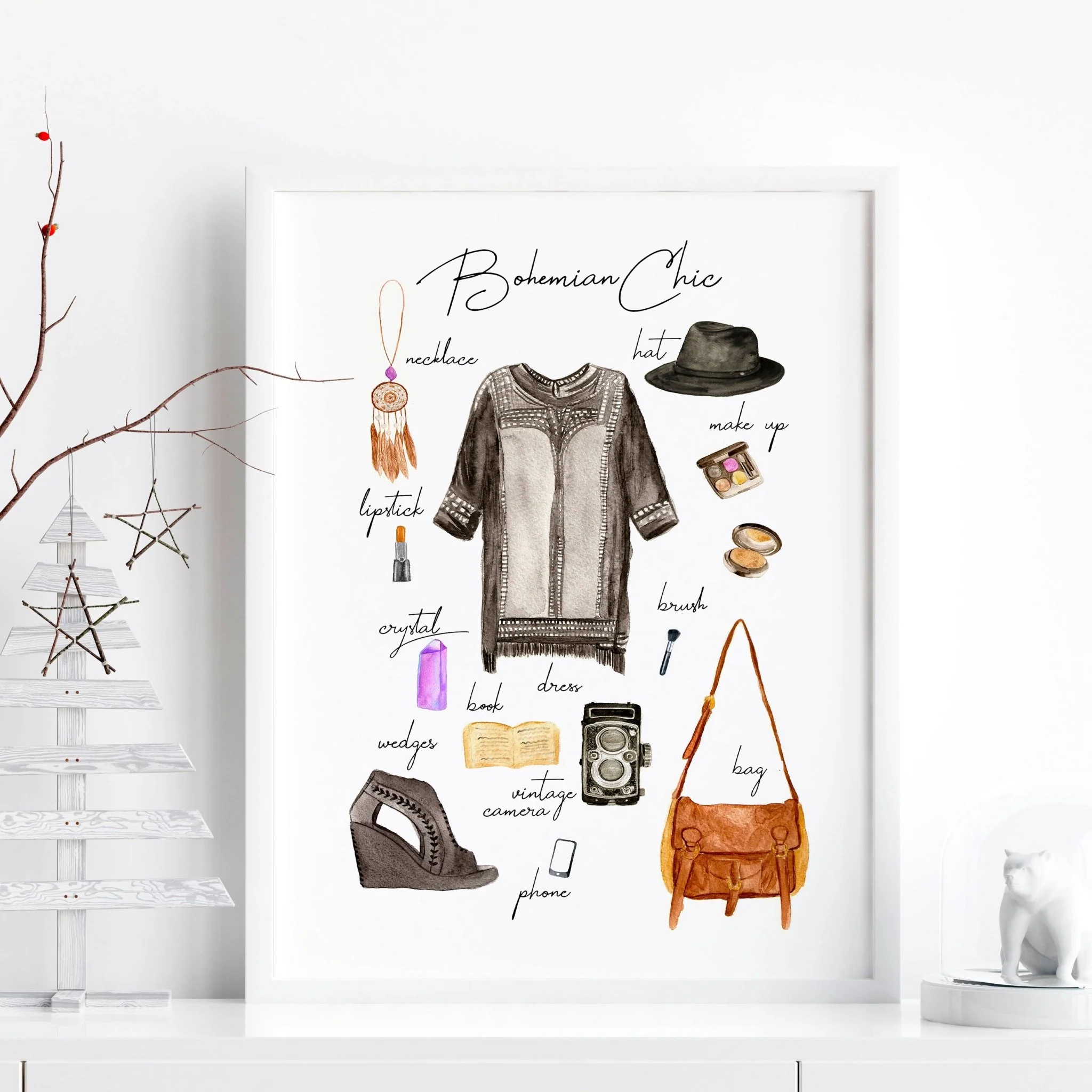 Boho style home decoration | Fashion Wall Art Print - Image 4