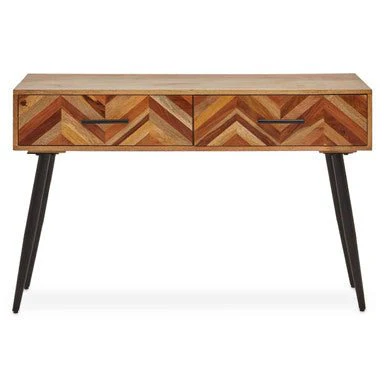 Boho Two Drawer Mango Wood Console Table - Image 5