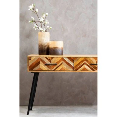 Boho Two Drawer Mango Wood Console Table - Image 7