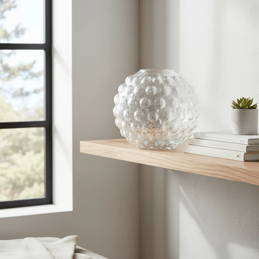 Bolla Large Round Clear Glass Vase - Image 7