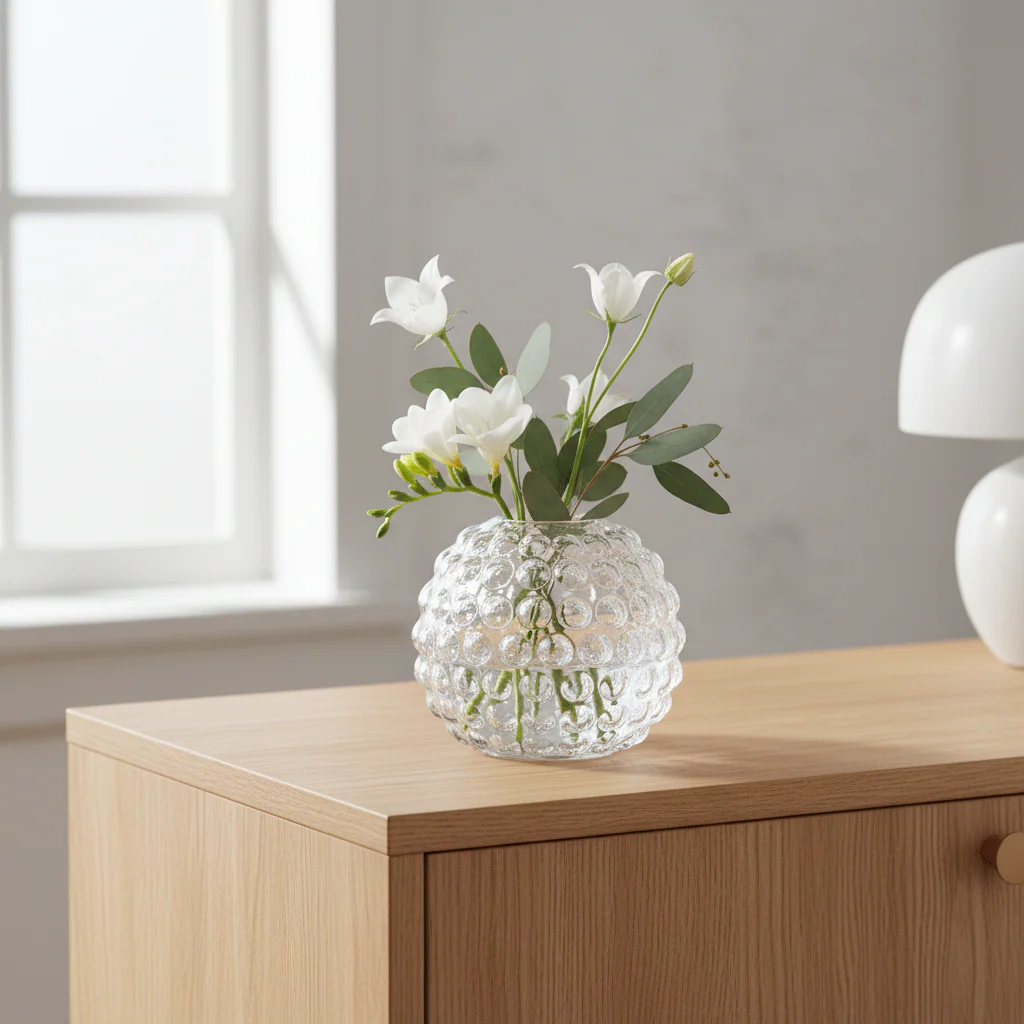 Bolla Small Round Clear Glass Vase - Image 3