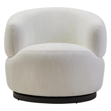 Bordo Textured Cream Curved Swivel Chair - Image 11