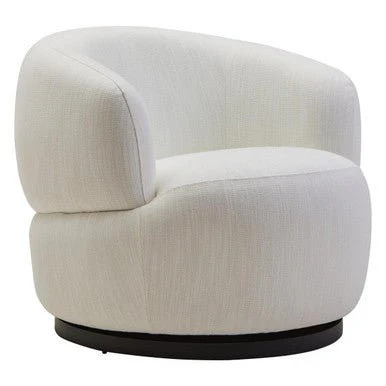 Bordo Textured Cream Curved Swivel Chair - Image 5