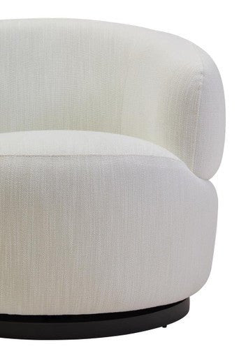 Bordo Textured Cream Curved Swivel Chair - Image 7