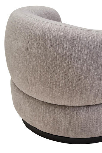 Bordo Textured Grey Curved Swivel Chair - Image 11