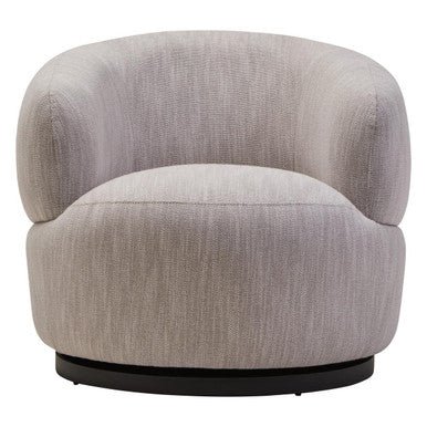 Bordo Textured Grey Curved Swivel Chair - Image 12