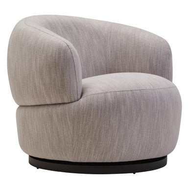 Bordo Textured Grey Curved Swivel Chair - Image 5