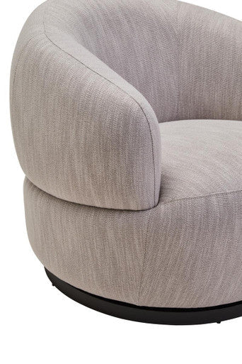 Bordo Textured Grey Curved Swivel Chair - Image 9