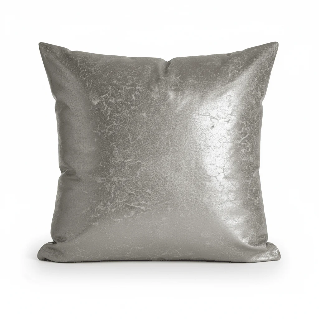 Bosie Kensington Townhouse Crush Leather Effect Silver Cushion