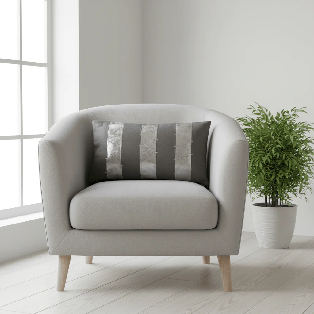 Bosie Kensington Townhouse Grey and Silver Cushion - Image 3