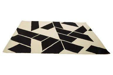 Bosie Milana Large Black and White Geometric Rug - Image 3