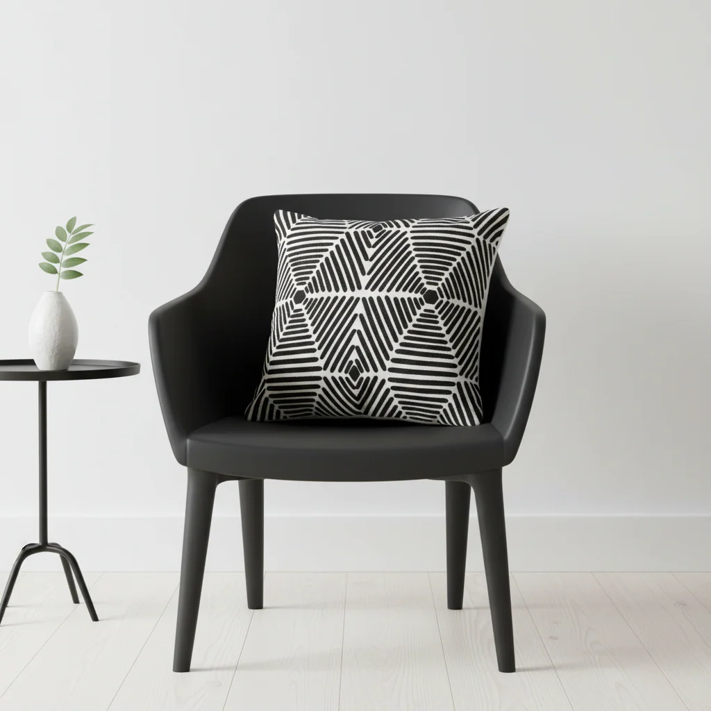 Bosie Ozella Black And White Square Embroidered Cushion - Image 6