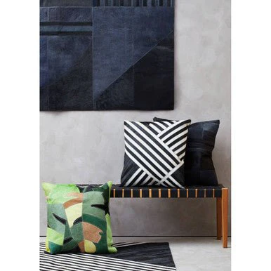 Bosie Safira Black And Grey Hair on Leather Cushion - Image 11