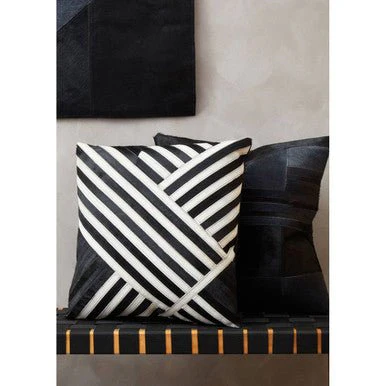 Bosie Safira Black And Grey Hair on Leather Cushion - Image 12