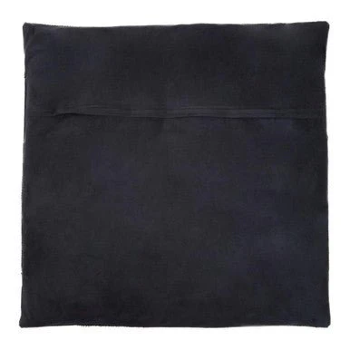 Bosie Safira Black Hair on Leather Patchwork Cushion - Image 6