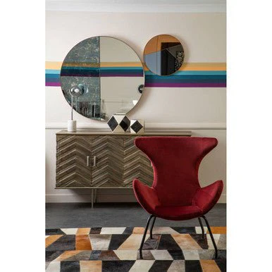 Bosie Safira Large Geometric Striped Hair on Leather Patchwork Rug - Image 7