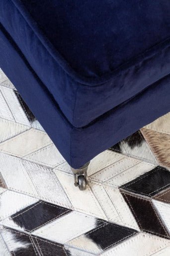 Bosie Safira Large Hair on Leather Chevron Patchwork Rug - Image 5
