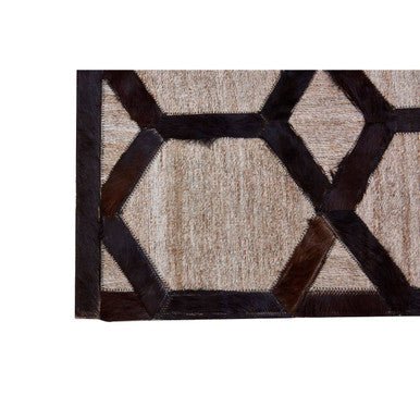 Bosie Safira Small Grey Rug with Black Hair on Leather - Image 3