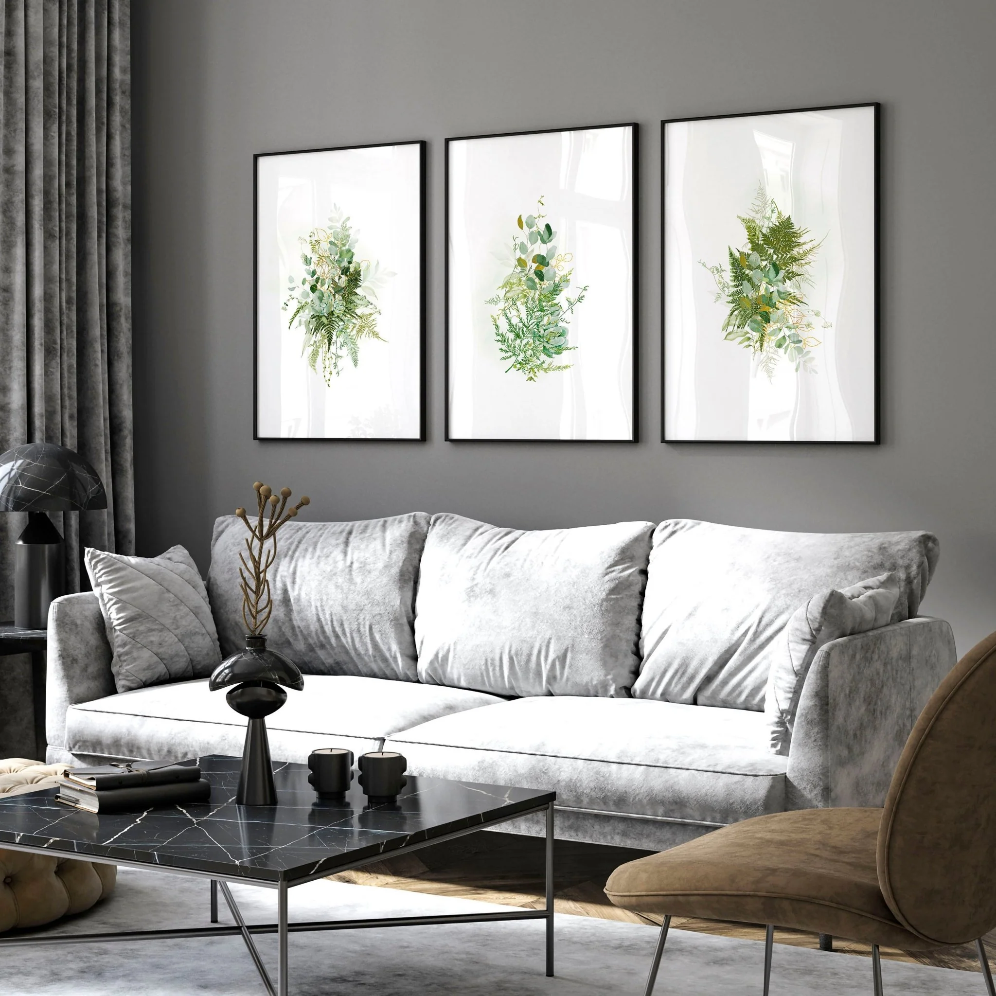 Botanical art prints | set of 3 wall art for living room - Image 9