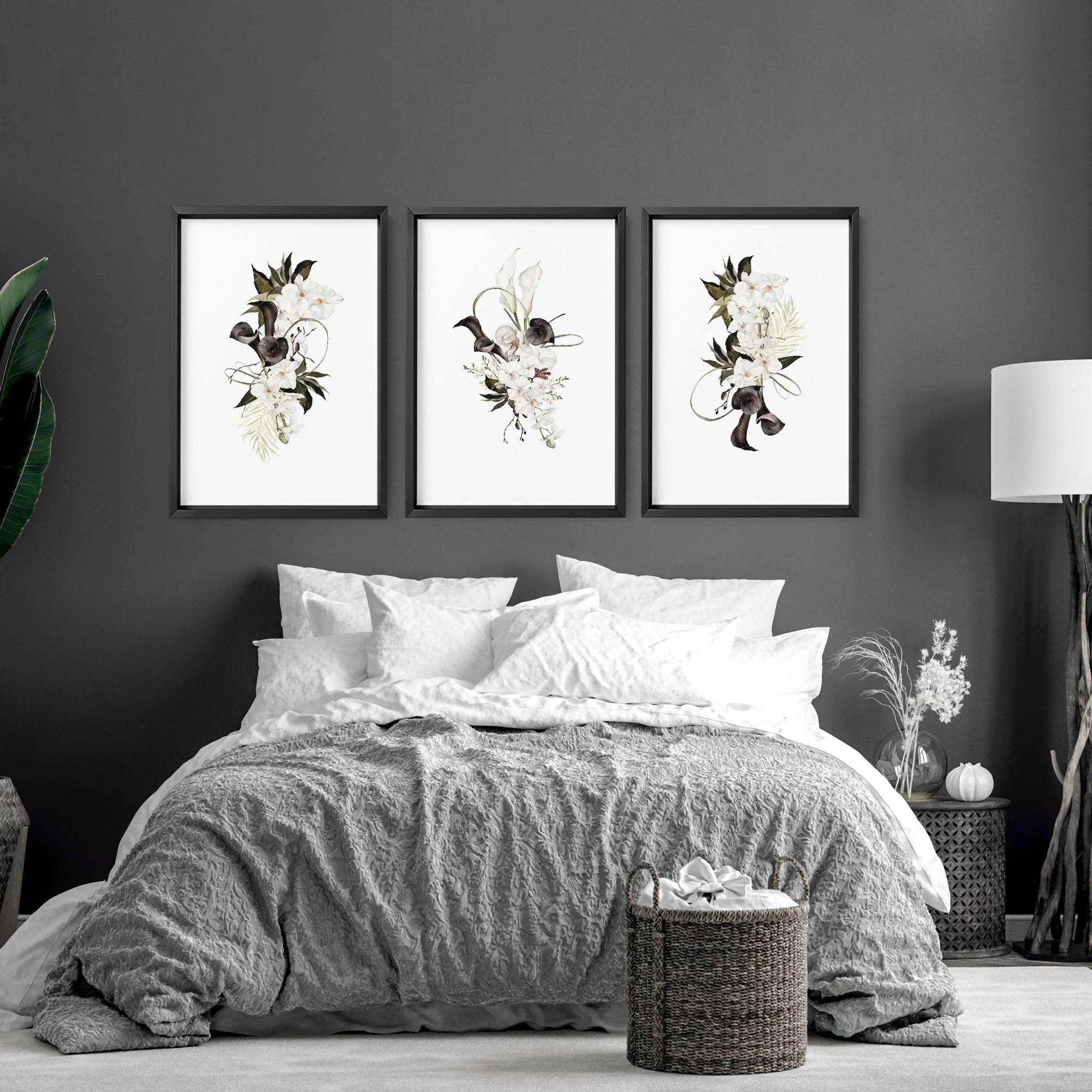 Botanical Bedroom Decor | Set of 3 wall art prints - Image 3