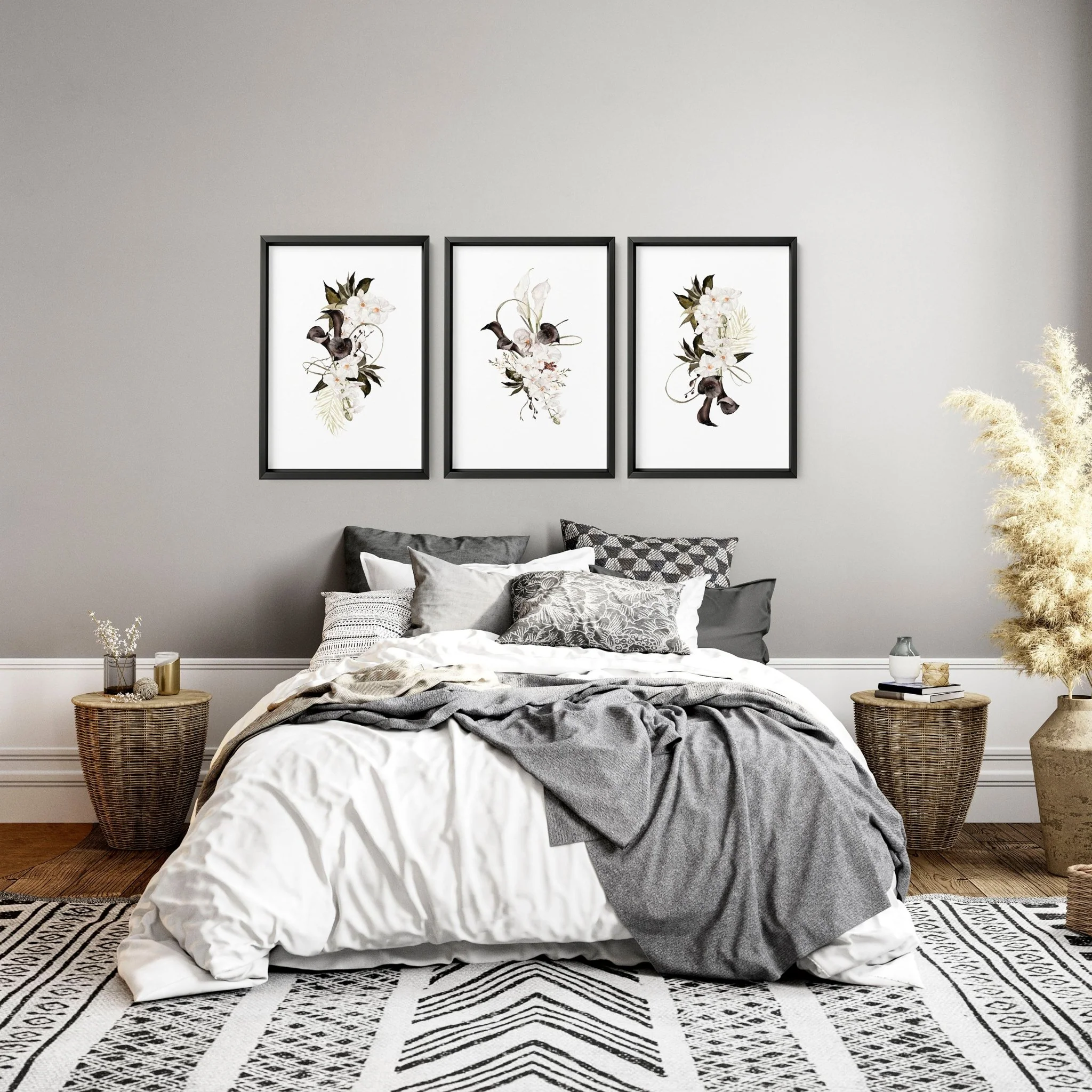 Botanical Bedroom Decor | Set of 3 wall art prints - Image 4