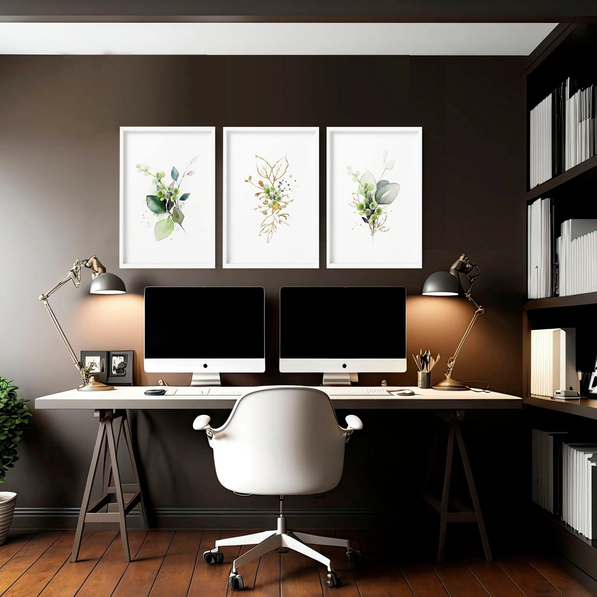 Botanical print framed | set of 3 wall art for home office decor - Image 8